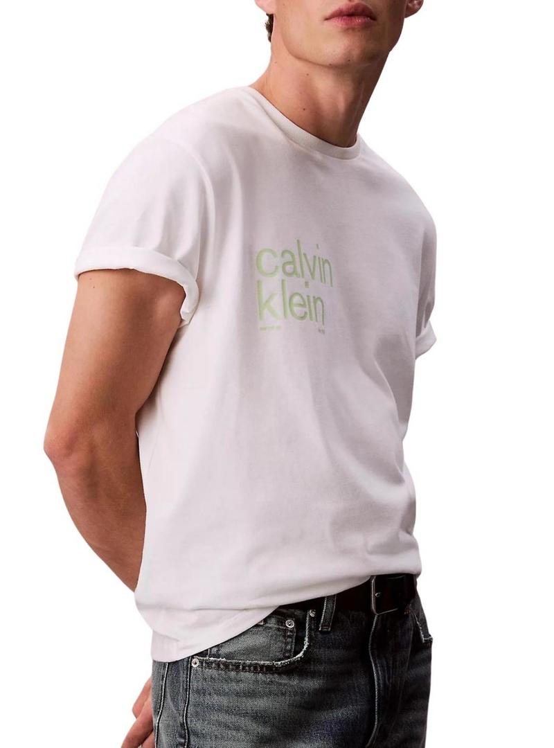Camisa Calvin Klein círculo branco para homens.