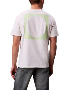 Camisa Calvin Klein círculo branco para homens.
