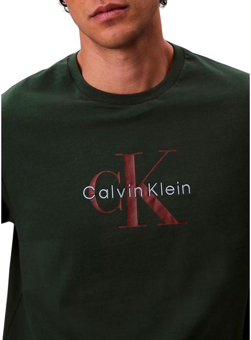Camiseta Calvin Klein Monologo verde para homem