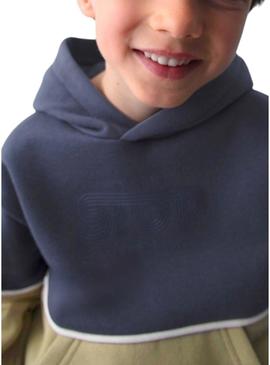 Suéter Mayoral em contraste marinho para menino