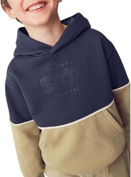 Suéter Mayoral em contraste marinho para menino