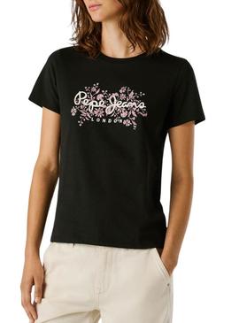 Camiseta Pepe Jeans Bero preta para mulher