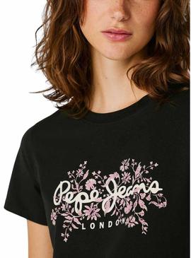 Camiseta Pepe Jeans Bero preta para mulher