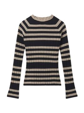 Camisola Mayoral semicisne tricot preta para menina.