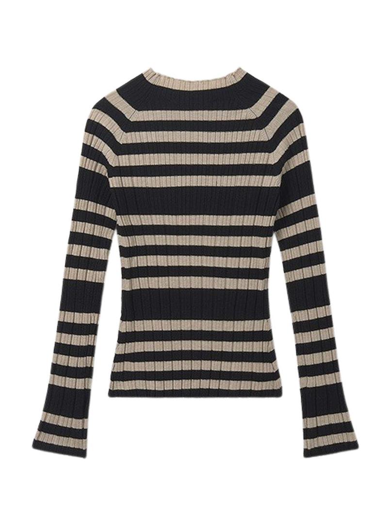 Camisola Mayoral semicisne tricot preta para menina.