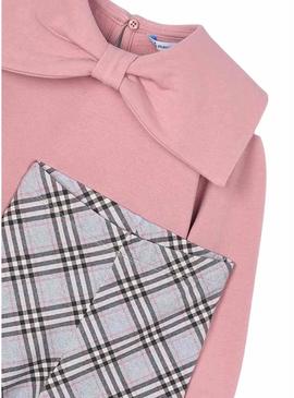 Conjunto Mayoral legging xadrez e moletom menina