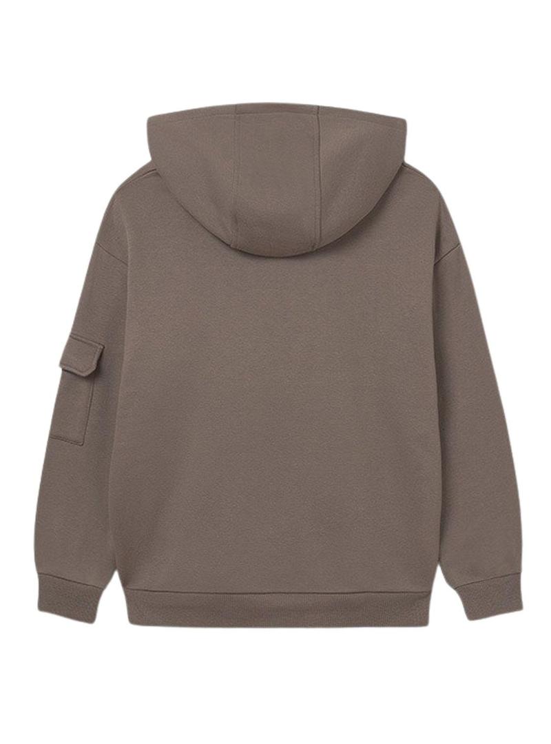 Moletom Mayoral marrom de contraste para menino.