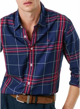 Camisa Pepe Jeans Courtney xadrez azul para homem