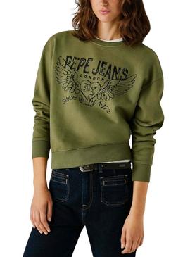 Moletom Pepe Jeans Beberly verde para mulher
