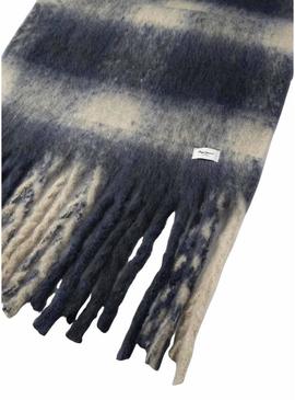 Cachecol Pepe Jeans Fabiola xadrez azul para mulher