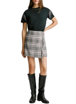 Saia Pepe Jeans Talani xadrez para mulher.