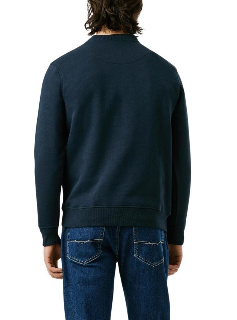 Moletom Pepe Jeans Macbeth com logo redondo em azul-marinho para homem.