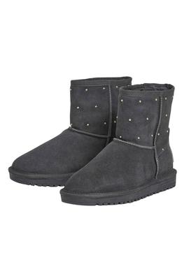 Botas Pepe Jeans Diss Studs em camurça com tachas cinza para mulher.