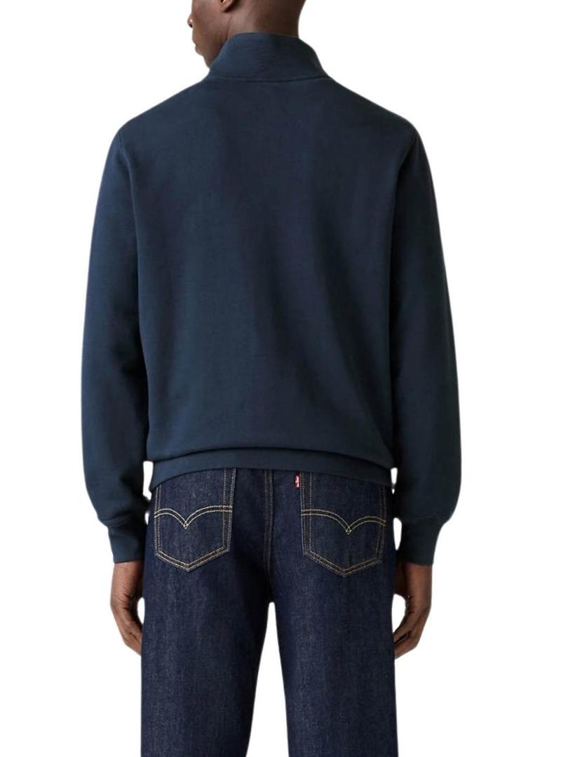 Moletom Levis Original Housemark meio zíper marinho para homem