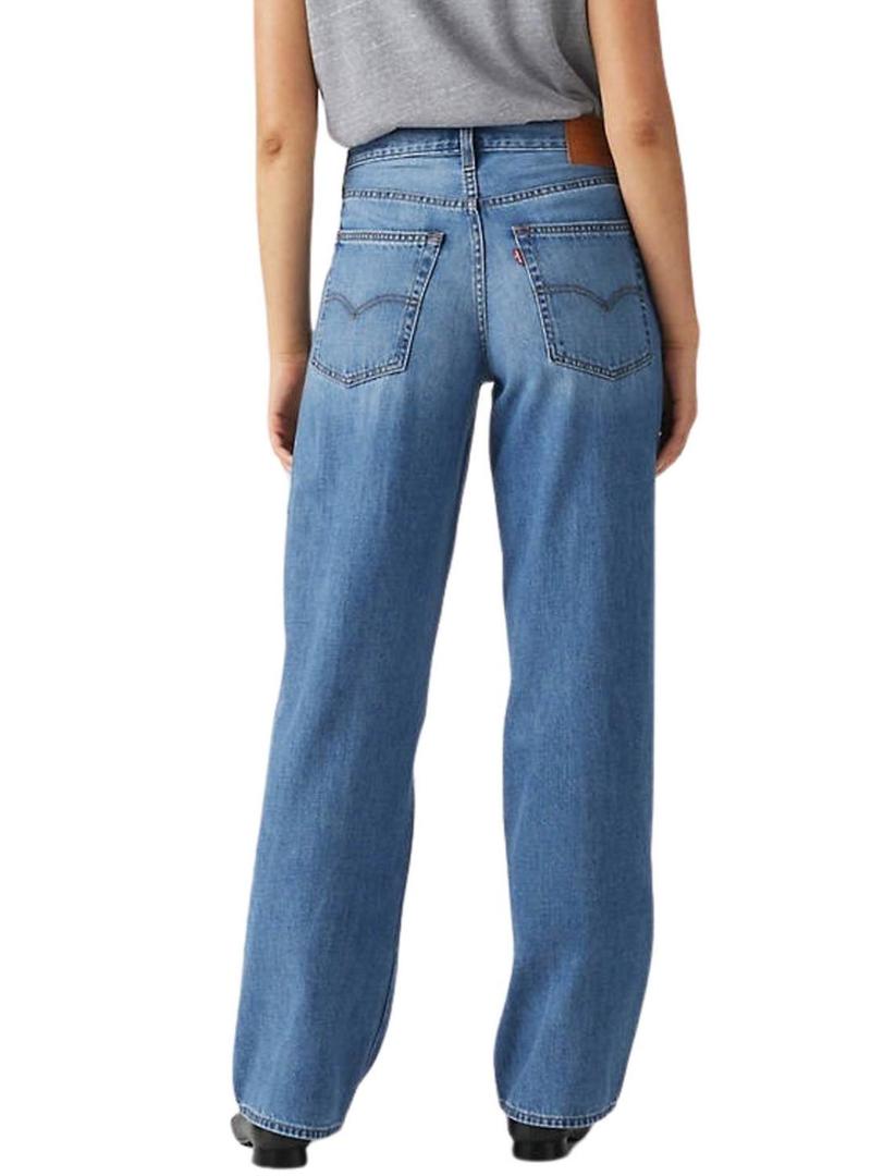 Calças de ganga Levis Baggy Dad azuis para mulheres.