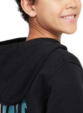 Moletom Nike Sportswear Club preto para meninos e meninas.