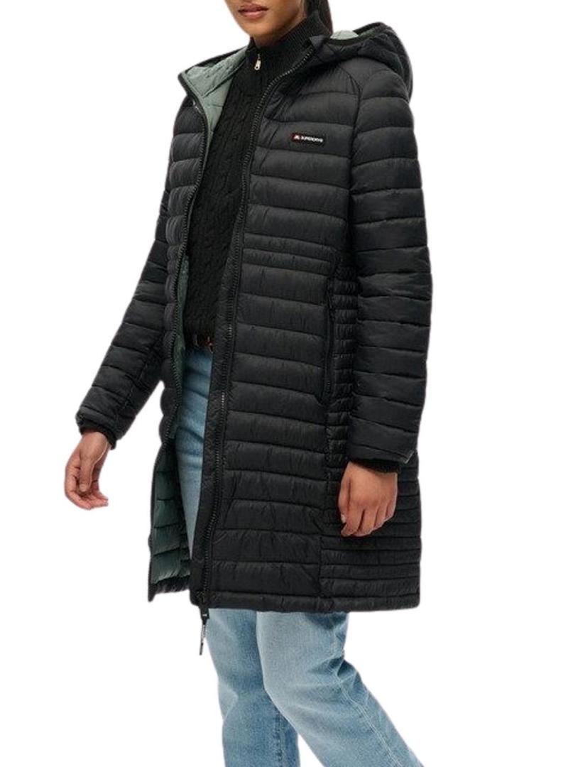 Casaco acolchoado Superdry Hood Fuji Lite preto para mulher