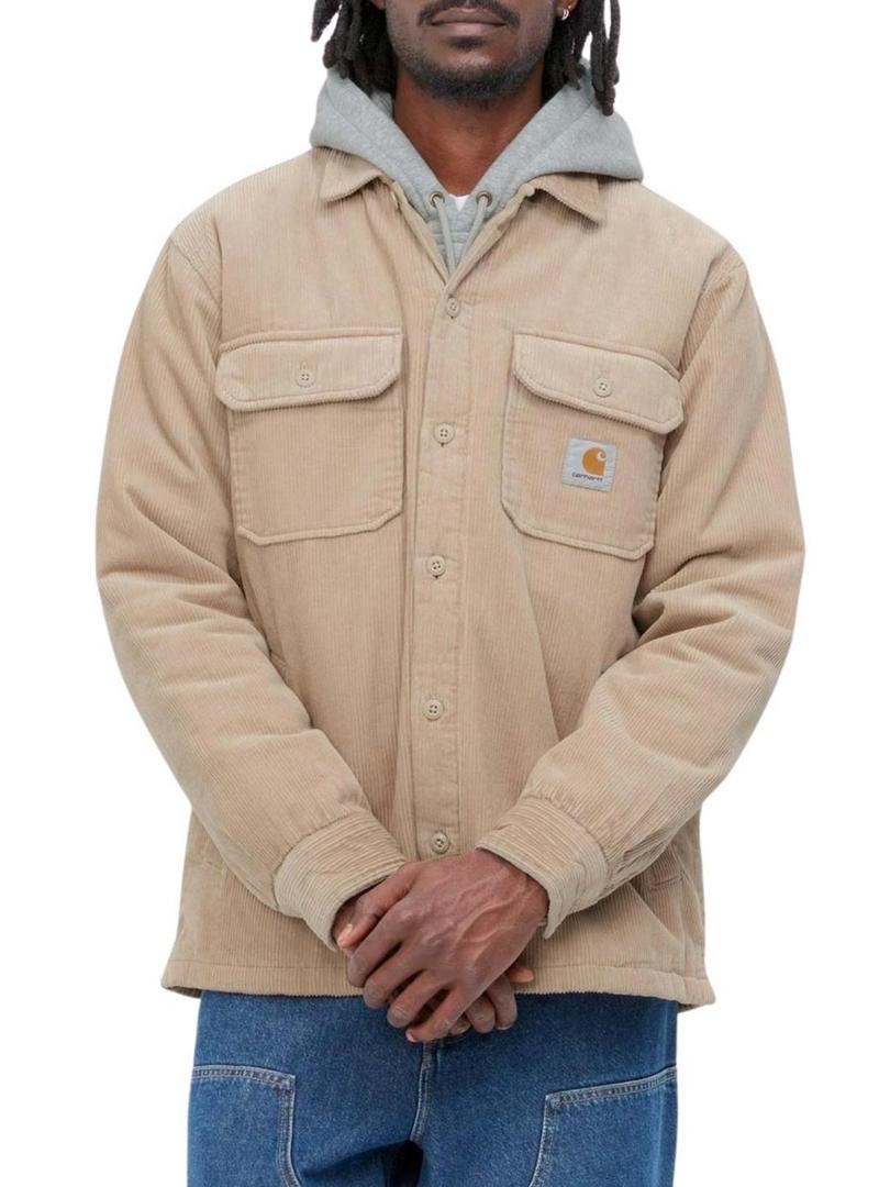 Jaqueta camisa Carhartt Whitsome bege para homem.