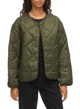 Jaqueta acolchoada verde da Vila Vidune para mulher.