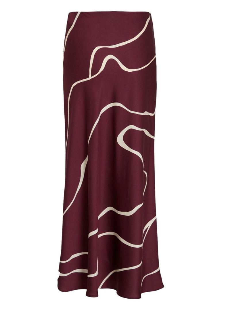 Saia de cetim bordeaux da Vila Viellette para mulher.