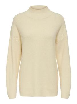 Camisa Only Katia bege para mulher.