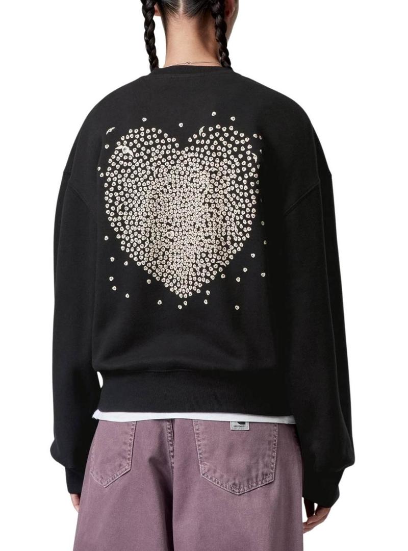 Moletom Carhartt Hearts preto para mulher.