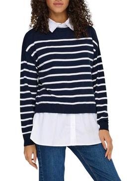 Camisola Jersey Only Payson azul para mulher.