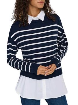 Camisola Jersey Only Payson azul para mulher.