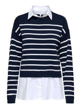 Camisola Jersey Only Payson azul para mulher.