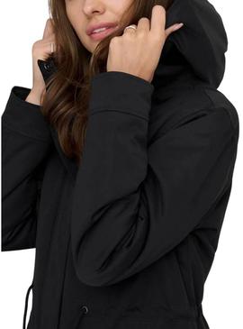 Parka Only Hannover preta para mulher.