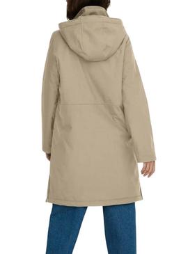 Parka Only Kara bege para mulher