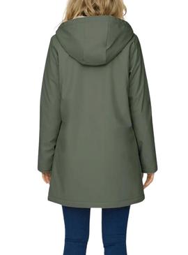 Capa de chuva Only Sally verde para mulher.