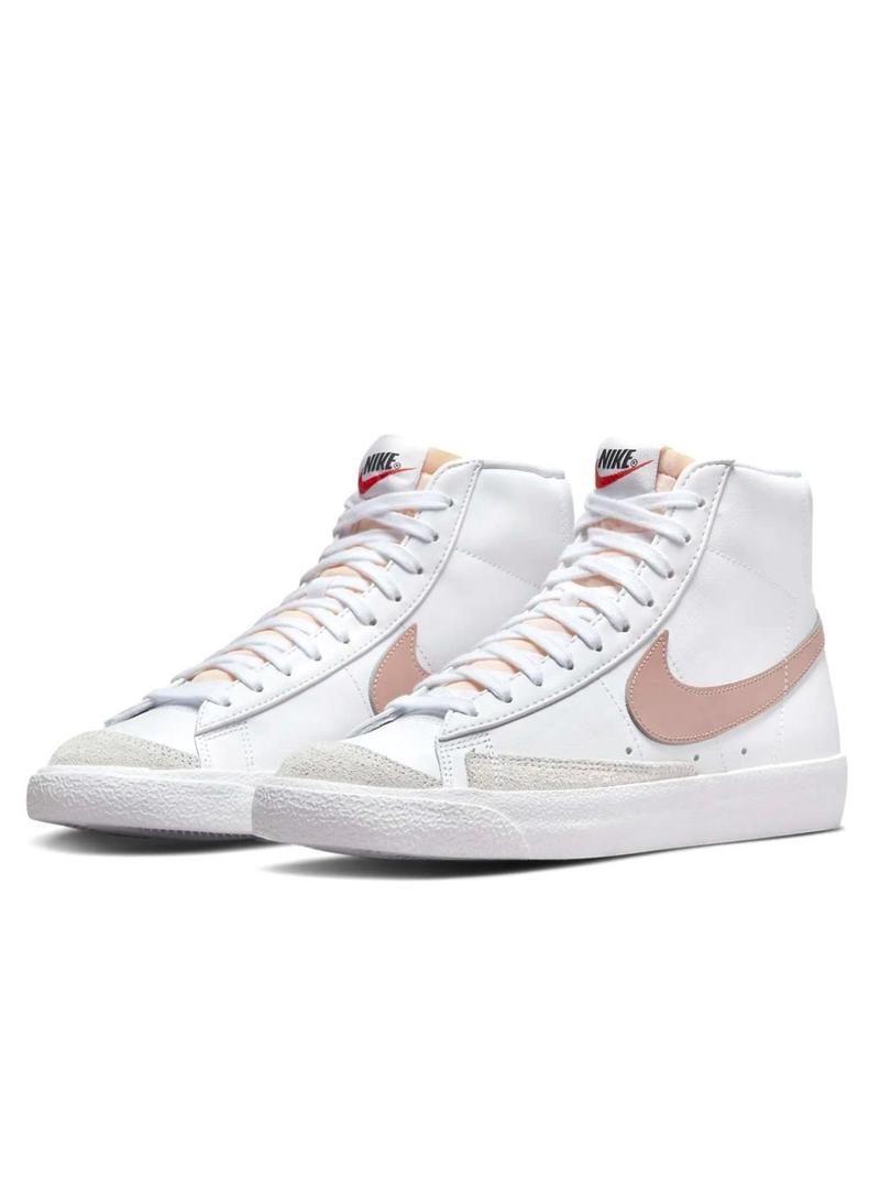 Tênis Nike Blazer Mid 77 branco e rosa para mulher