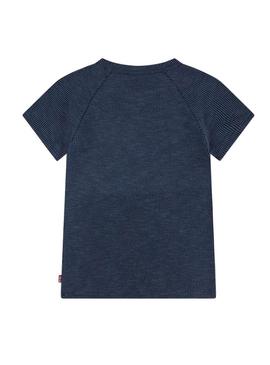 Camiseta Levis Ranglan azul para menina