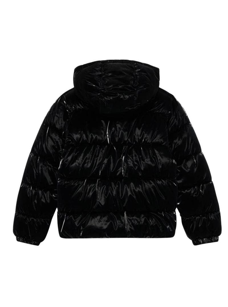 Jaqueta acolchoada Levis Shiny preta para menina.