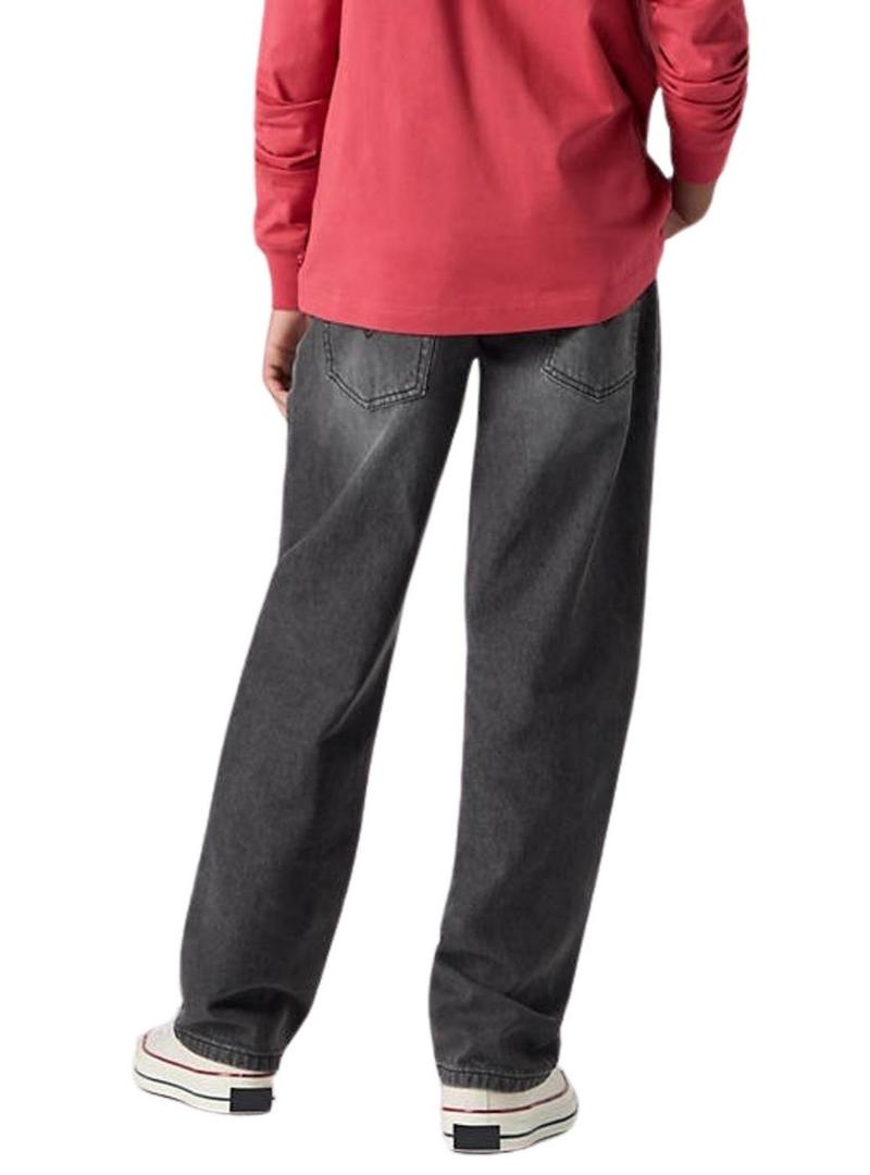 Calça de ganga Levis Stay Loose cinza para criança.