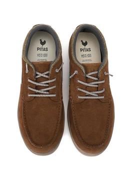 Sapatos náuticos Walkin Pitas Dakota caramelo para homem