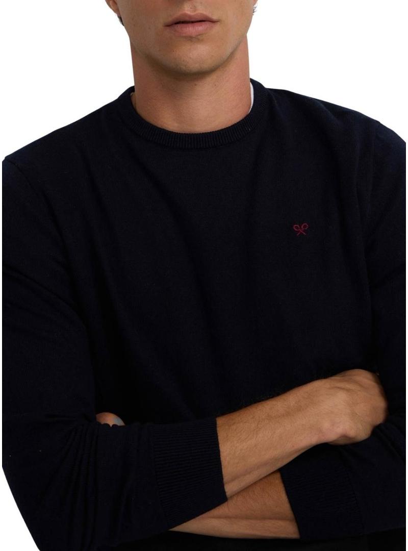 Camisola básica azul marinho Silbon para homem.