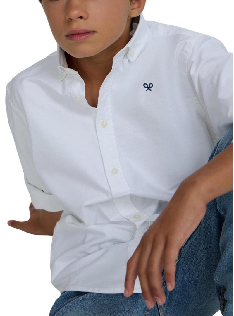 Camisa Silbon Oxford branca para criança.
