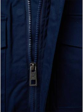 Casaco acolchoado azul da marca Silbon para criança.