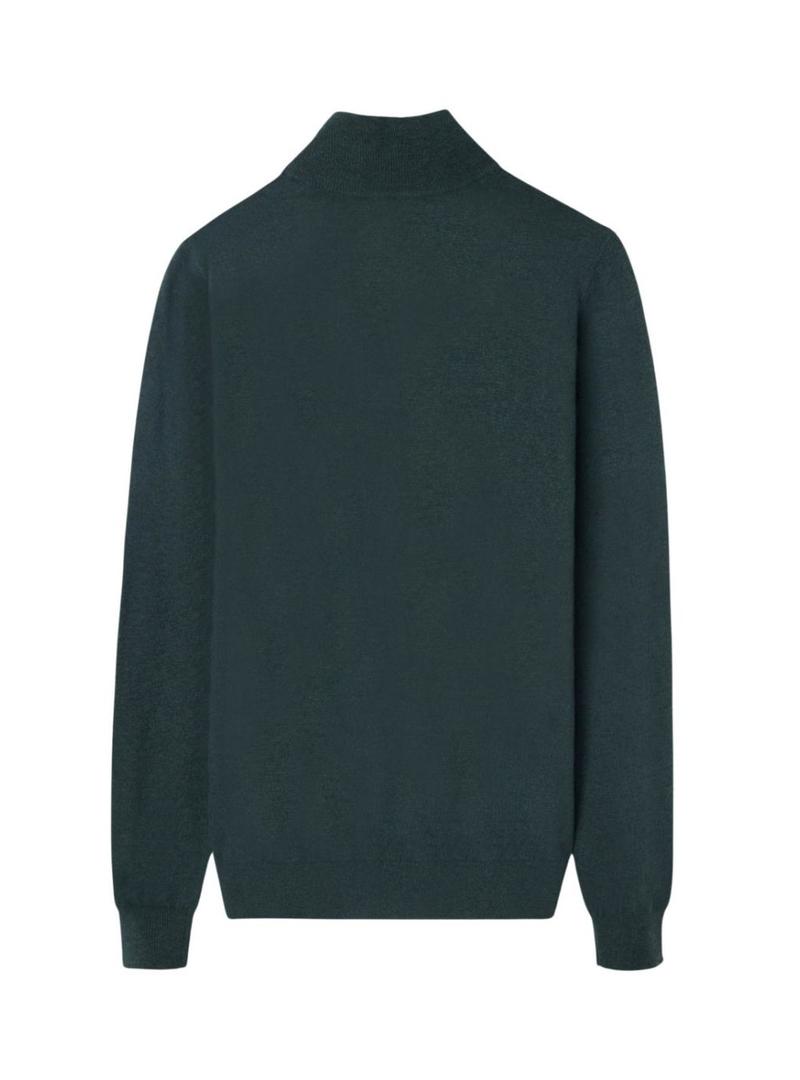 Camisola Silbon verde de meio zíper para homem.