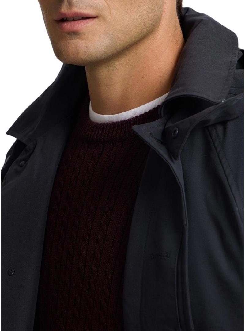 Trench coat Silbon azul marinho para homens.