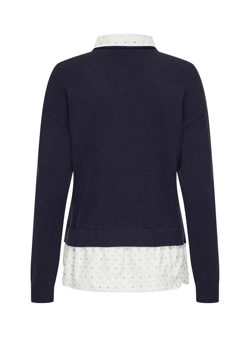 Camisa Dagmar Azul marinho Jersey Only para mulher.