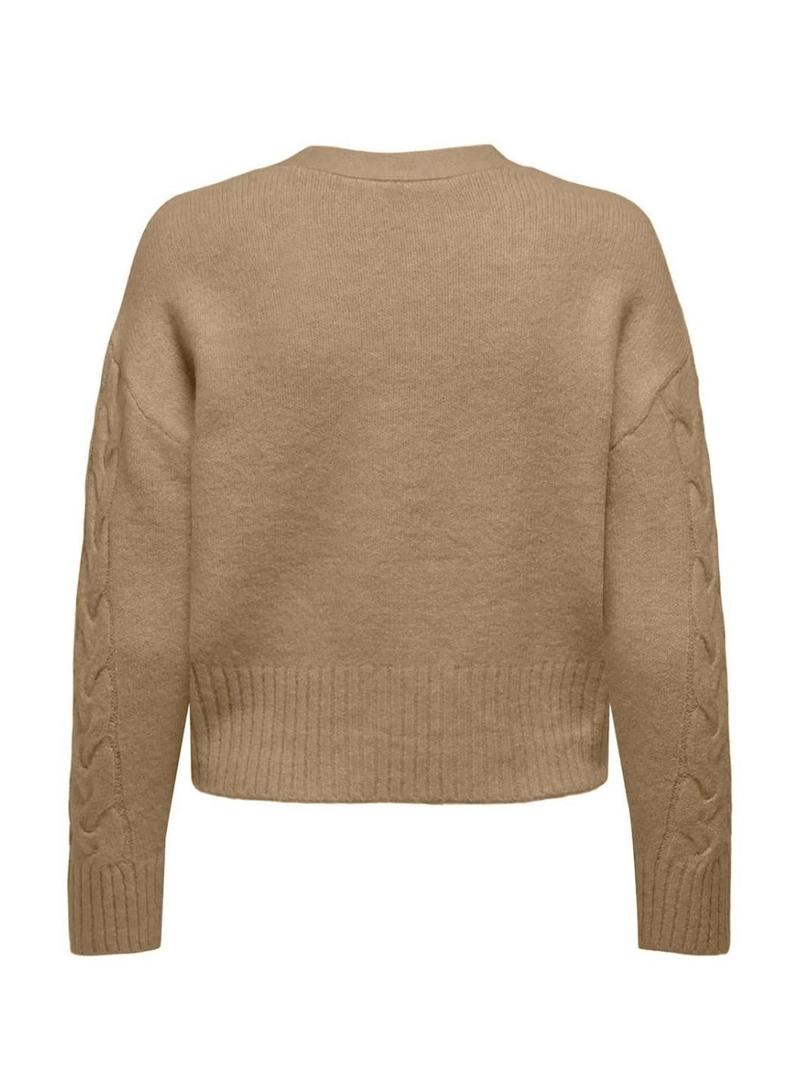 Casaco de malha Only Rio camel para mulher