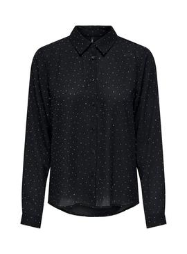 Camisa Only Zeke tachinhas preta para mulher.