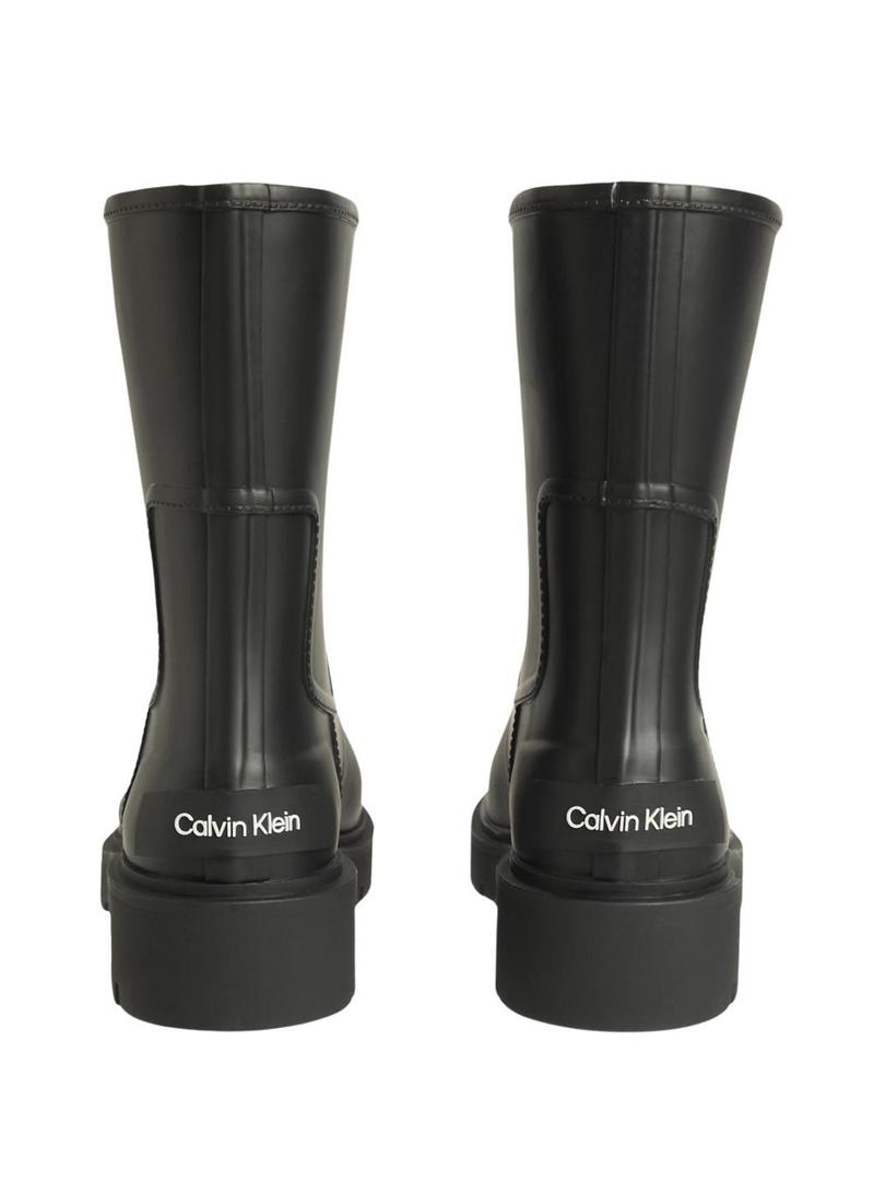 Botas Calvin Klein Mid Rainboot Rubber preto para mulher.