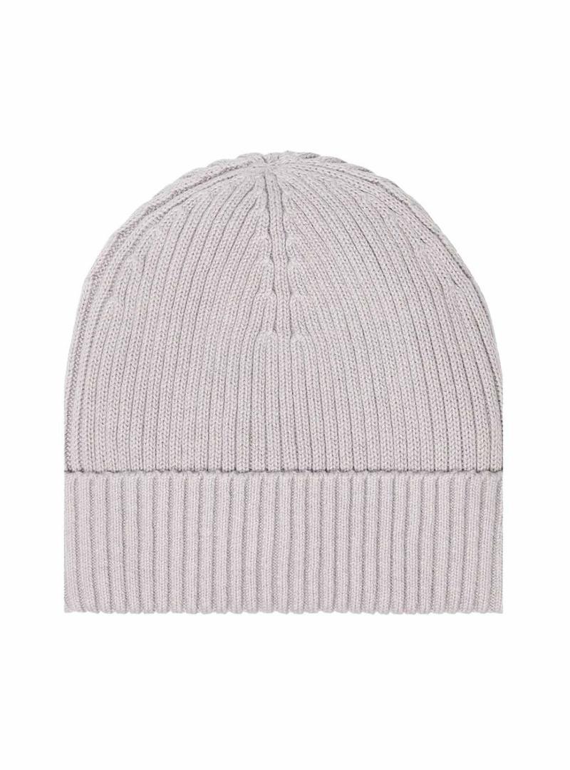 Gorro Calvin Klein Patch Chunky Rib cinza para homem