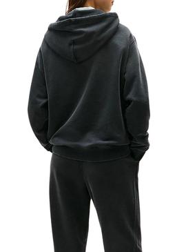 Moletom Tommy Jeans Crest Flag preto para mulher