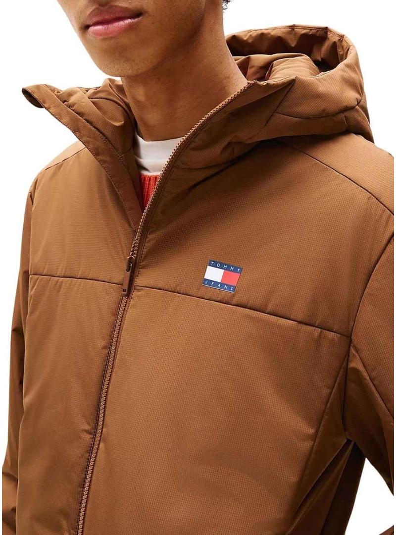 Anorak Tommy Jeans Poly marrom para homem.
