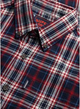 Camisa Superdry Vintage Check xadrez azul marinho para homem